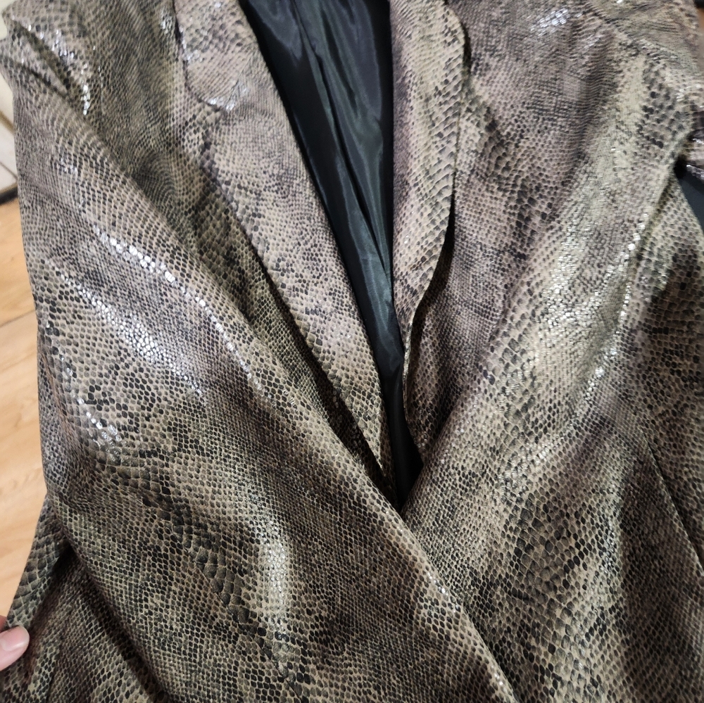 Vintage Brown Snake Print Women's Blazer - Picture 4 of 6